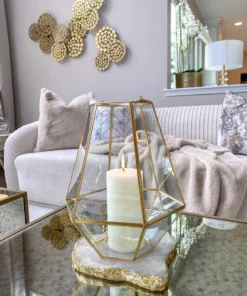 Inspire Me! Home Decor Gold And Glass Lantern