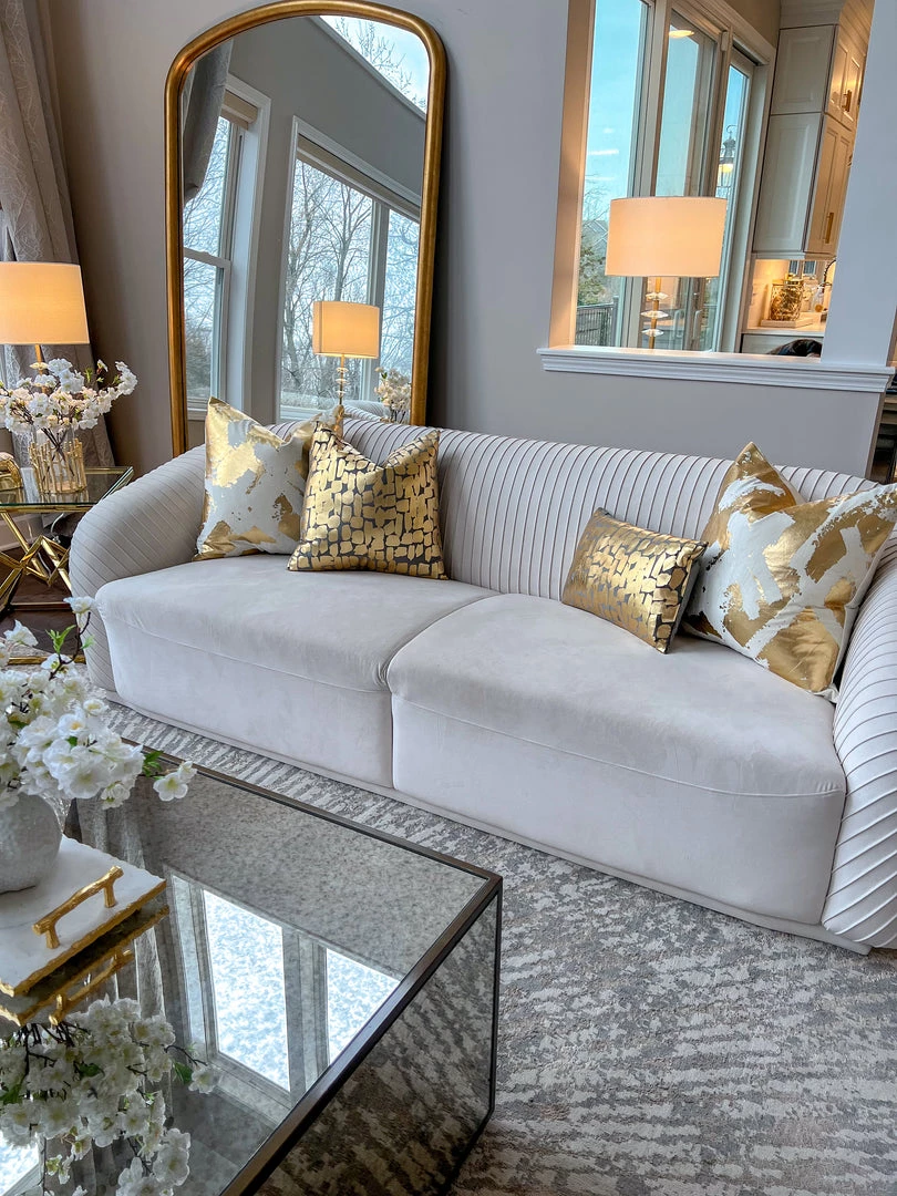 Cloud9d Becca Charcoal Gold Pillow - 14" X 20" PILLOWS, RUGS, & THROWS