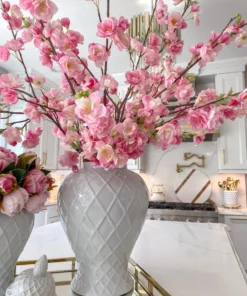 Inspire Me! Home Decor Floral Stems Pink Cherry Blossom Branch Stem