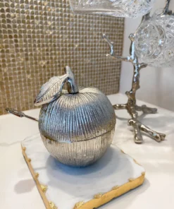 Inspire Me! Home Decor Silver Apple Honey Dish