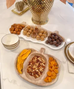 Inspire Me! Home Decor Large White Washed Wooden Pumpkin Tray KITCHEN