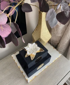 Inspire Me! Home Decor White And Gold Flower Decor