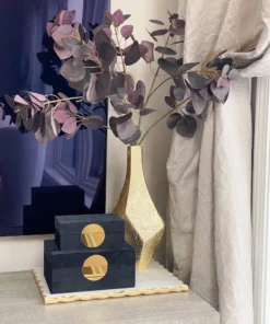 Inspire Me! Home Decor Abstract Textured Metal Vase