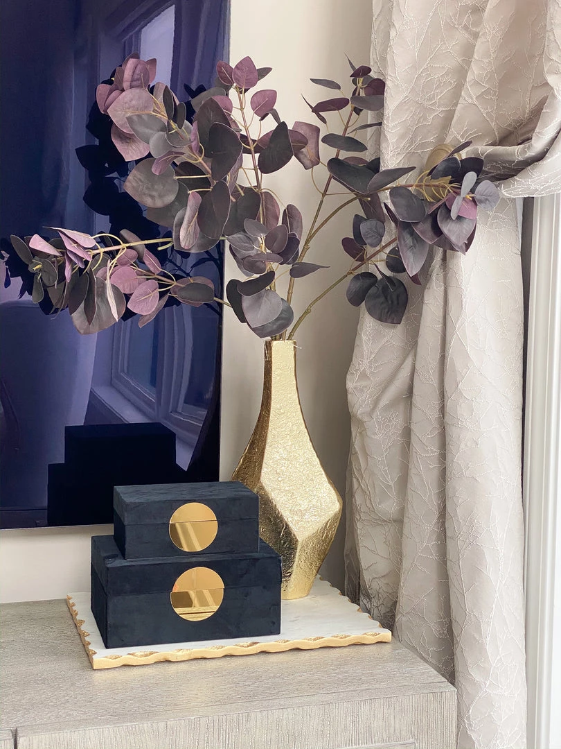 Inspire Me! Home Decor Abstract Textured Metal Vase