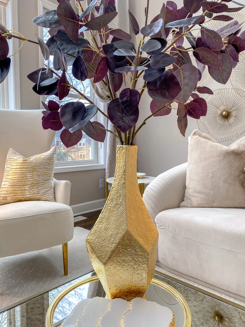 Inspire Me! Home Decor Abstract Textured Metal Vase