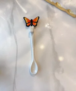 Inspire Me! Home Decor White Stir Spoon W/ Monarch Butterfly Topper KITCHEN