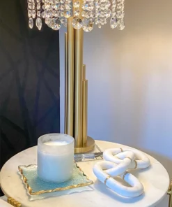 Inspire Me! Home Decor Square Crystal Tray With Gold Edge