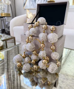 Inspire Me! Home Decor White And Gold Decorative Holiday Garland