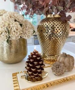Inspire Me! Home Decor Large Glitter Pinecone Candle