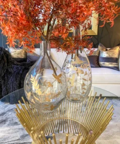 Inspire Me! Home Decor Gold Gilded Leaf Vase (2 Sizes)