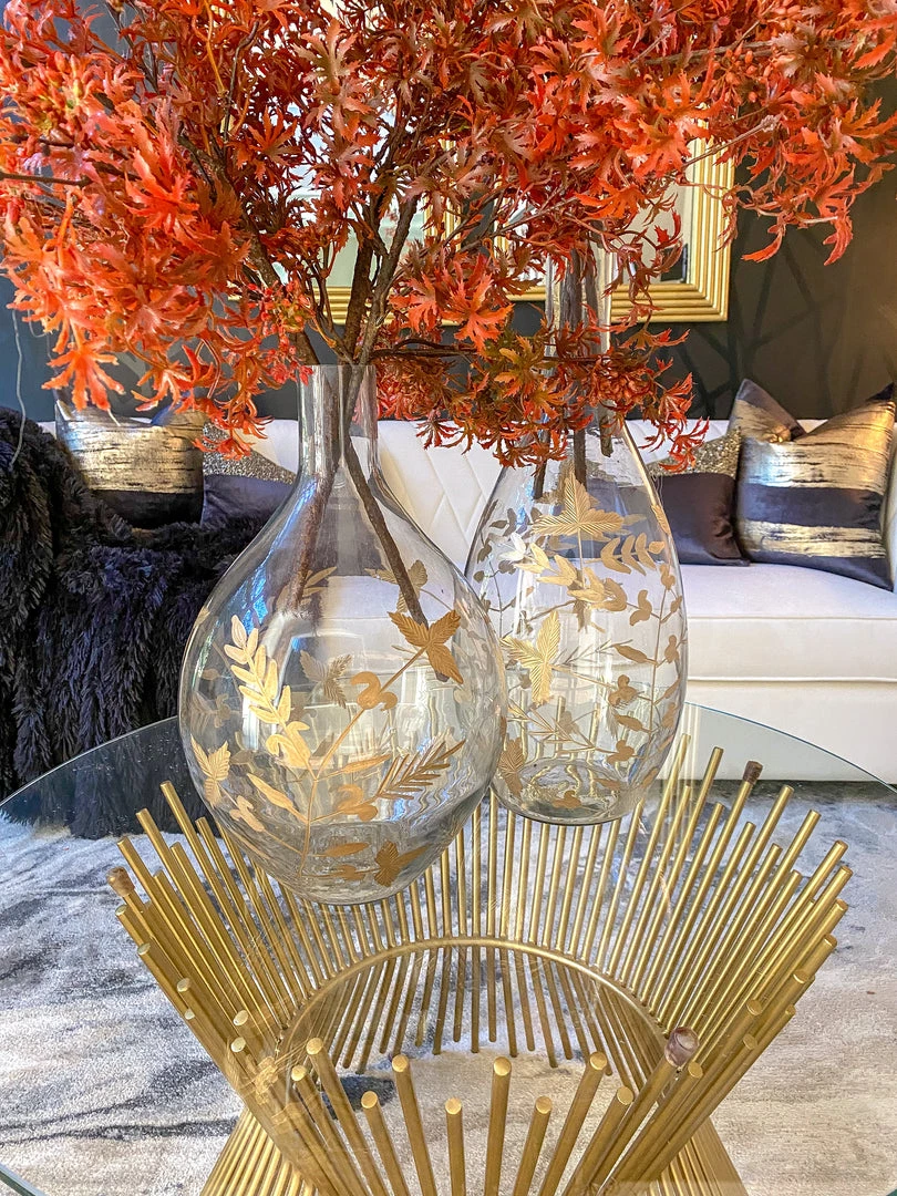 Inspire Me! Home Decor Gold Gilded Leaf Vase (2 Sizes)