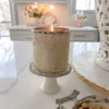 Inspire Me! Home Decor Silver And White Beaded Mini Cupcake Stand/Candle Holder