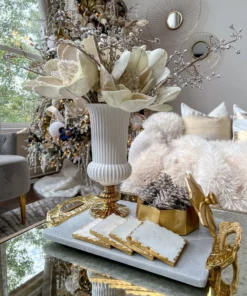 Inspire Me! Home Decor Golden Flower Decorative Box With Lid