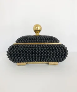 Inspire Me! Home Decor Black Studded Box W/ Gold Detailing