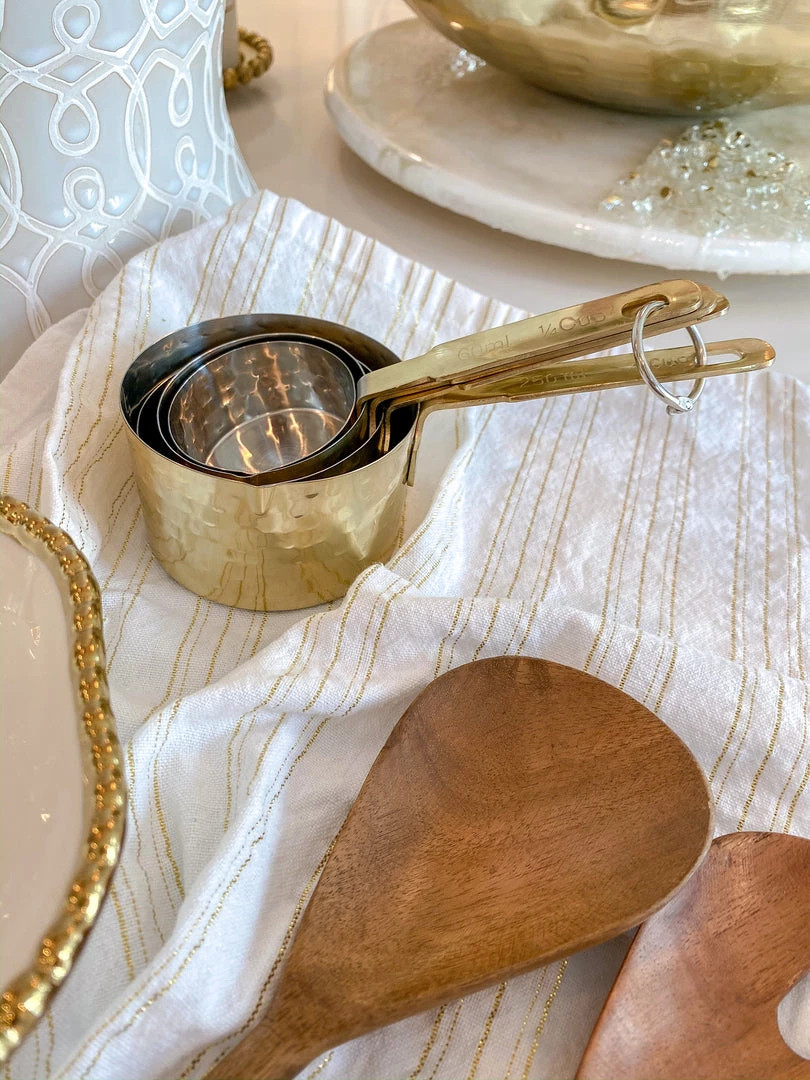 Inspire Me! Home Decor Hammered Texture Gold Measuring Cups
