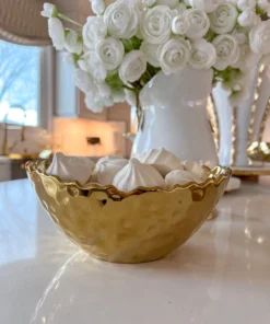 Inspire Me! Home Decor Gold Hammered Bowl