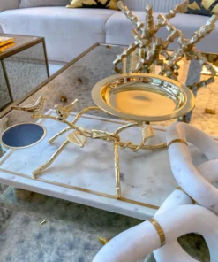 Inspire Me! Home Decor Gold Candle Holder With Leaf Branch Design