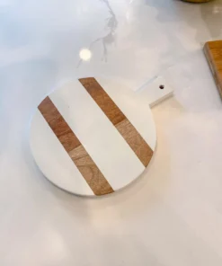 Inspire Me! Home Decor KITCHEN White Wash Mango Wood Paddle Board W/ Spreader (2 Shapes)