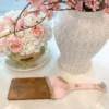 Inspire Me! Home Decor Gold Leaf And Pink Resin Wood Paddle Serving Board