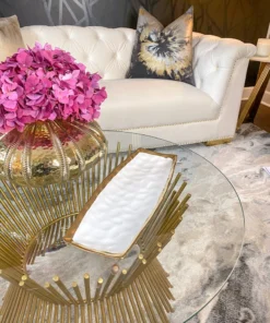 Inspire Me! Home Decor Long Gold Edge Tray