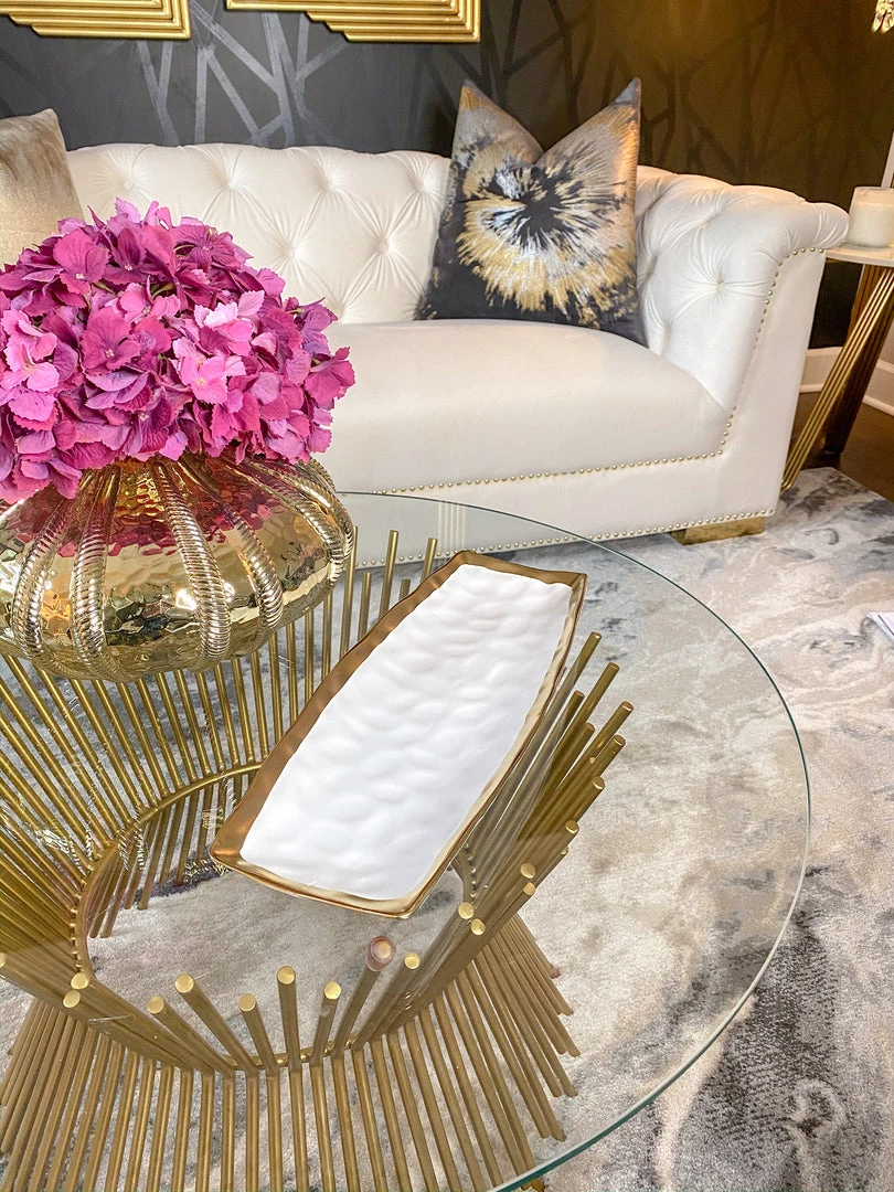 Inspire Me! Home Decor Long Gold Edge Tray