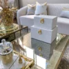 Inspire Me! Home Decor Set Of 2 Faux Leather Boxes W/ Gold Accent (2 Colors)