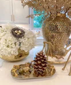 Inspire Me! Home Decor Large Glitter Pinecone Candle