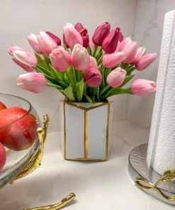 Inspire Me! Home Decor Gold And White Octagon Vase