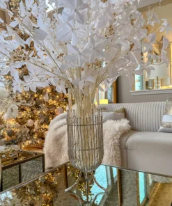 Inspire Me! Home Decor Vase With Vertical Cut Out Design And Glass Insert (2 Colors)