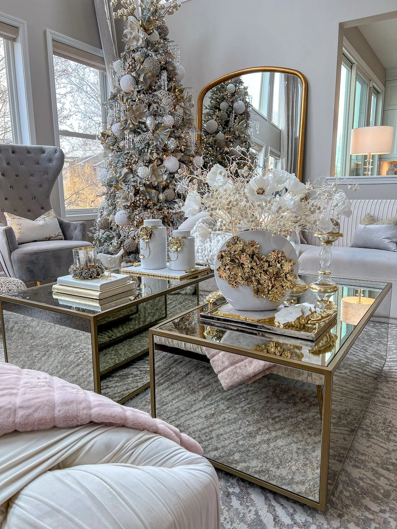 Inspire Me! Home Decor White Vase With Gold Floral Design