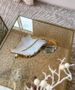 Inspire Me! Home Decor Gold And White Scalloped Tray