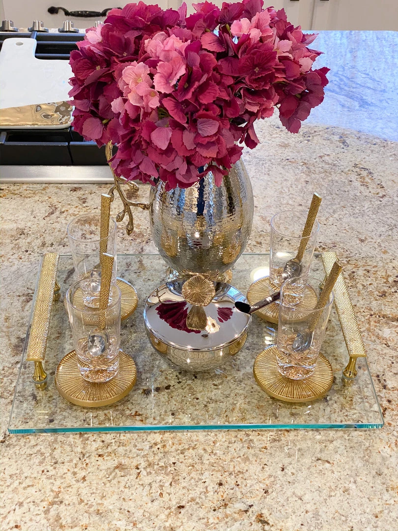 Inspire Me! Home Decor Bowl With Gold Floral Handle