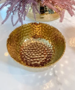 Inspire Me! Home Decor Hammered Porcelain Gold Bowl (2 Sizes)