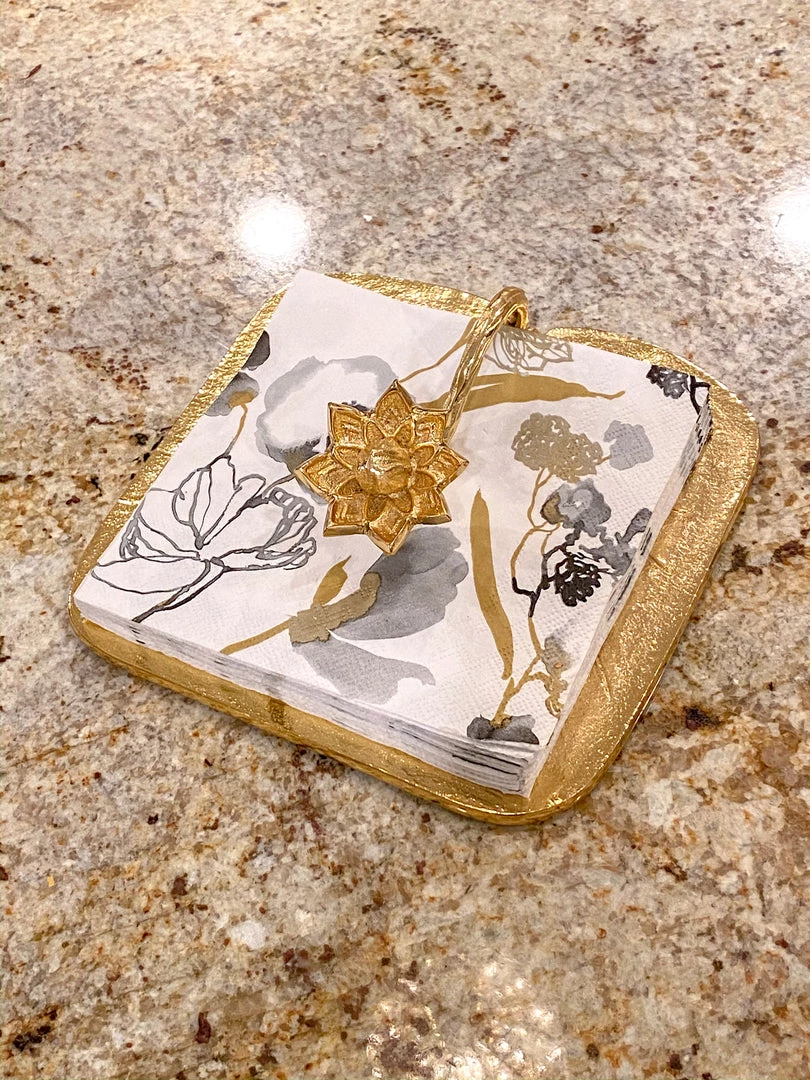 Inspire Me! Home Decor Gold Lotus Napkin Holder