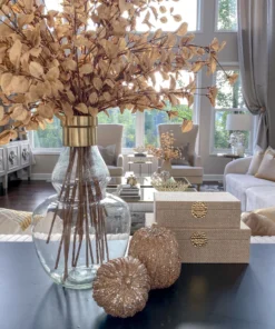 Inspire Me! Home Decor Champagne Glitter Pumpkins (2 Sizes)