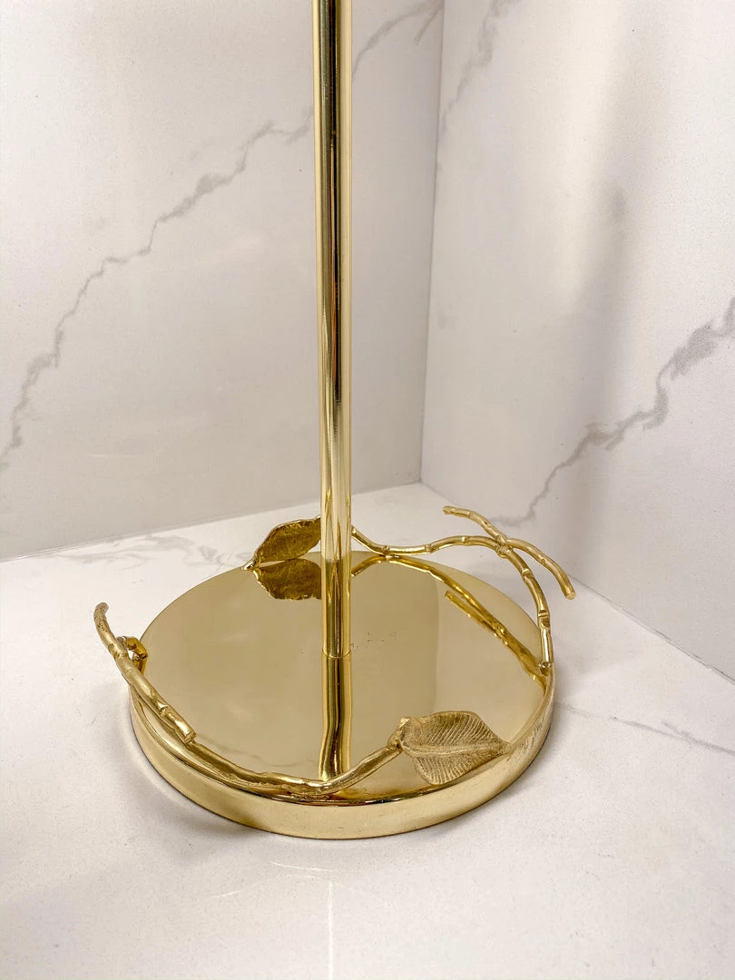 Inspire Me! Home Decor Gold Leaf Detailed Paper Towel Holder