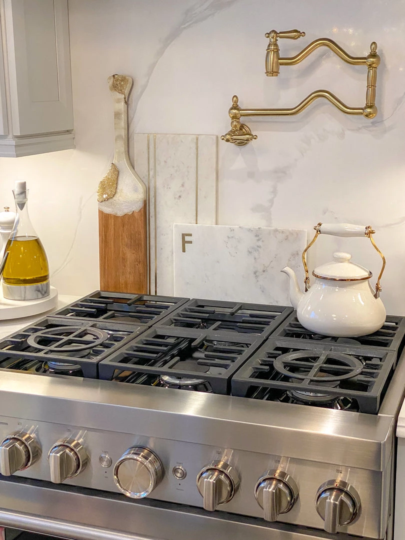 Inspire Me! Home Decor Gold Leaf And White Resin Wood Paddle Serving Board