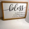 Inspire Me! Home Decor Bless The Food Wooden Sign WALL ART & MIRRORS