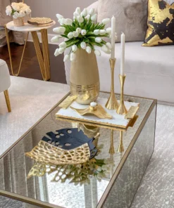 Inspire Me! Home Decor Black And Gold Decorative Leaf Plate