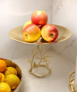 Inspire Me! Home Decor Gold Bowl On Leaf Base