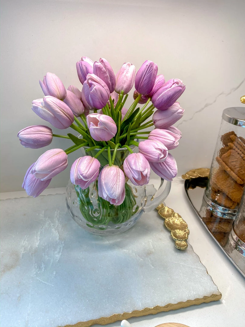 Inspire Me! Home Decor Real Touch Purple Tulip Bundle (3 Shades)