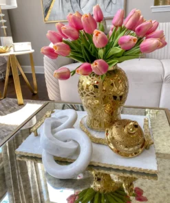 Inspire Me! Home Decor Geometric White Marble Chain