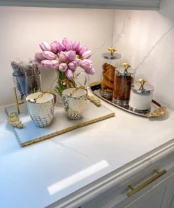 Inspire Me! Home Decor Silver And Gold Flower Top Canister (3 Sizes)