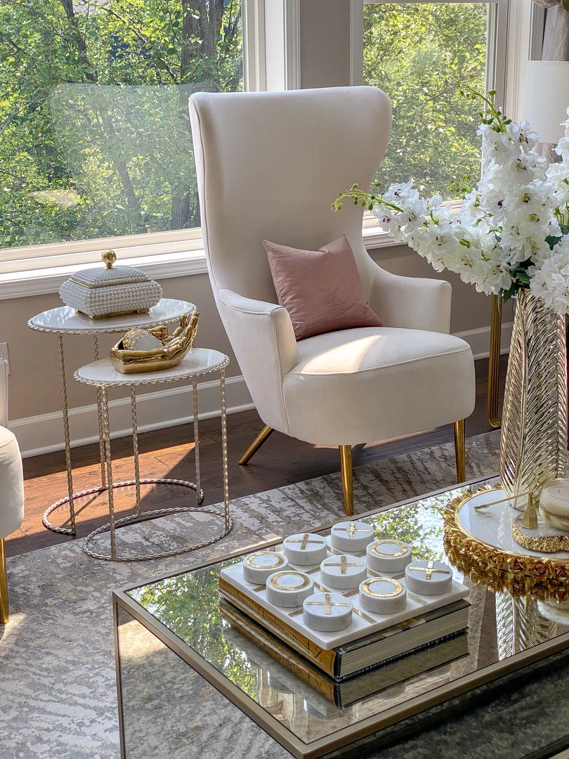 Inspire Me! Home Decor Cream Studded Box W/ Gold Detailing