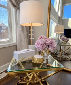 Inspire Me! Home Decor White Ceramic Vase With Stunning Gold Cascading Floral Detail