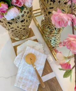 Inspire Me! Home Decor Gold Round Pizza Knife With Wood Handle