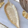 Inspire Me! Home Decor Long Slim Gold Metal Leaf Tray
