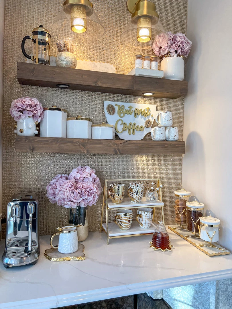 Inspire Me! Home Decor Glass Canister On Gold Twig Base With Marble Lid (3 Sizes)