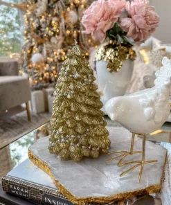 Inspire Me! Home Decor Gold Christmas Tree Candle (2 Sizes)