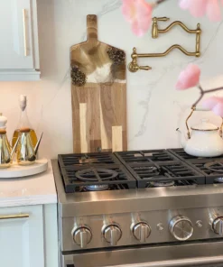 Inspire Me! Home Decor X-Large Gold And Brown Resin Wood Charcuterie Board